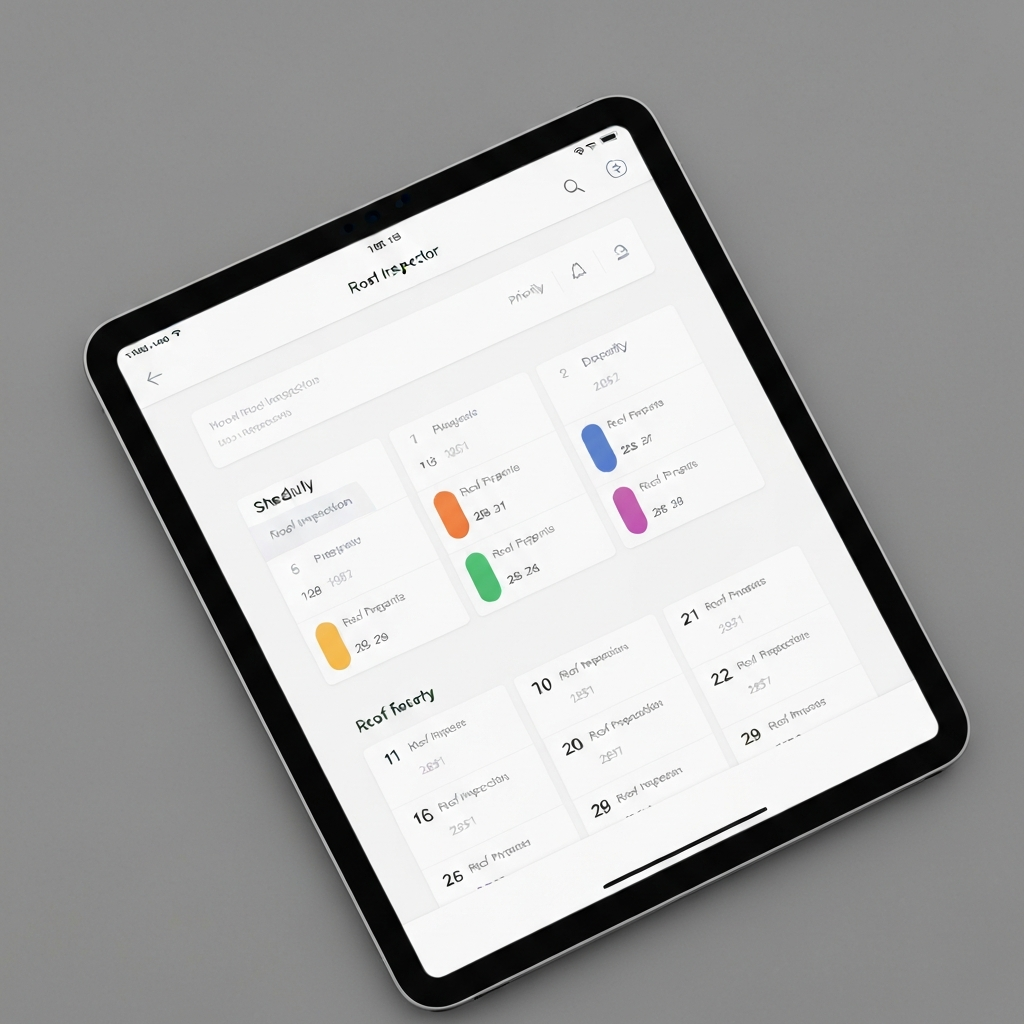 Scheduling calendar showing next recommended inspection dates